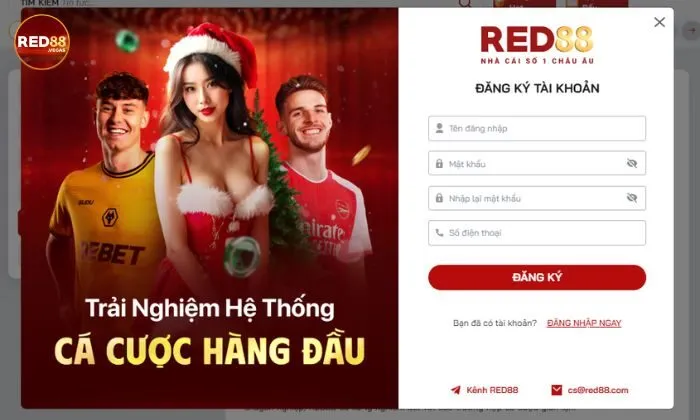 Biểu mẫu các bước đăng ký Red88 dành cho tân binh