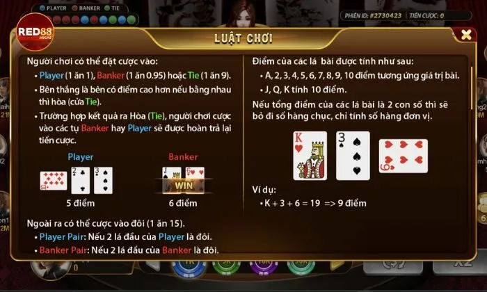 Hướng dẫn cách chơi baccarat chuẩn chỉnh dễ hiểu tại Red88 